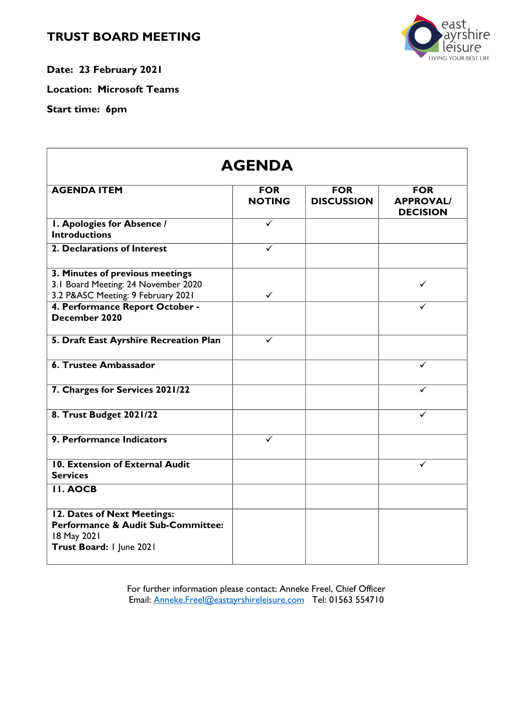 Board Agenda 23 Feb 2021