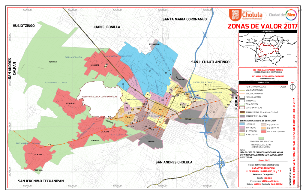 ZONAS DE VALOR 2017 P U E B LOCALIZACION La ( 0 H 0 U