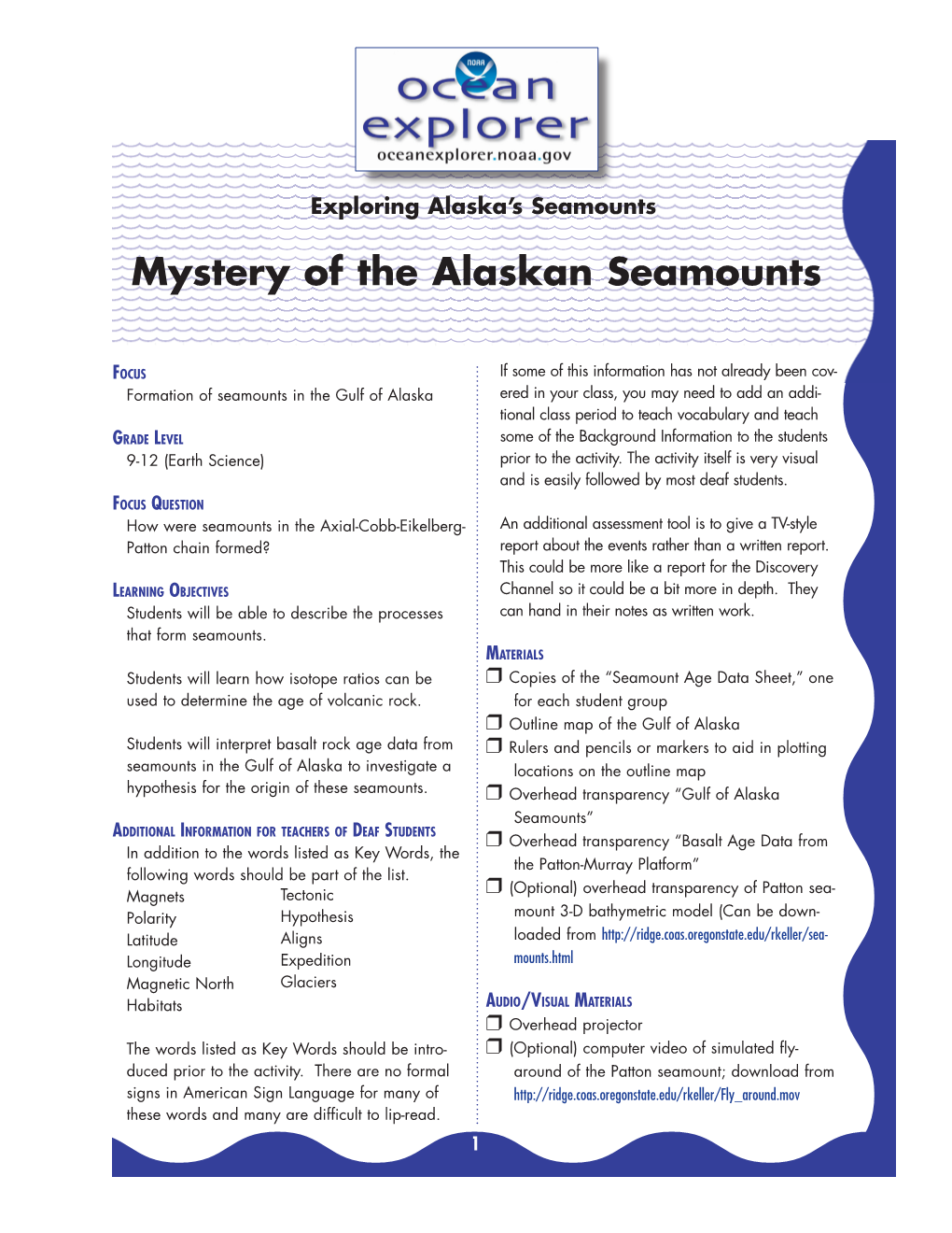 Mystery of the Alaskan Seamounts