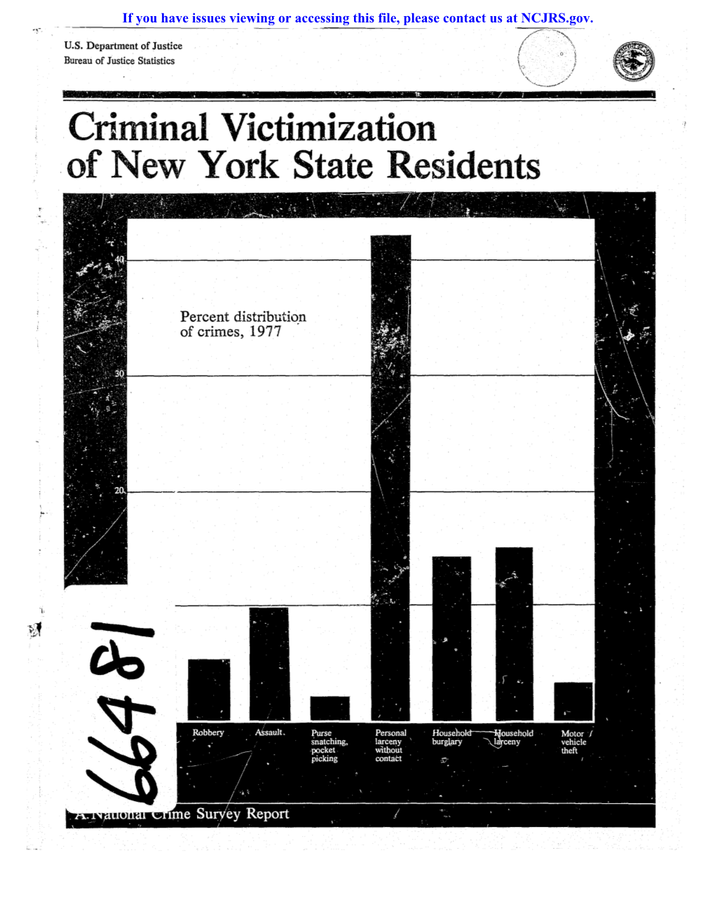 Criminal Victimization I .Of New York State Residents