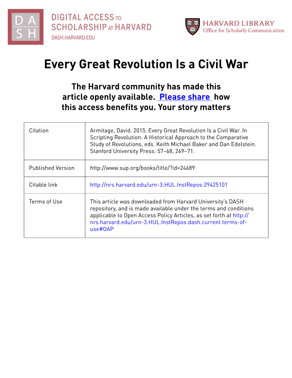 Every Great Revolution Is a Civil War