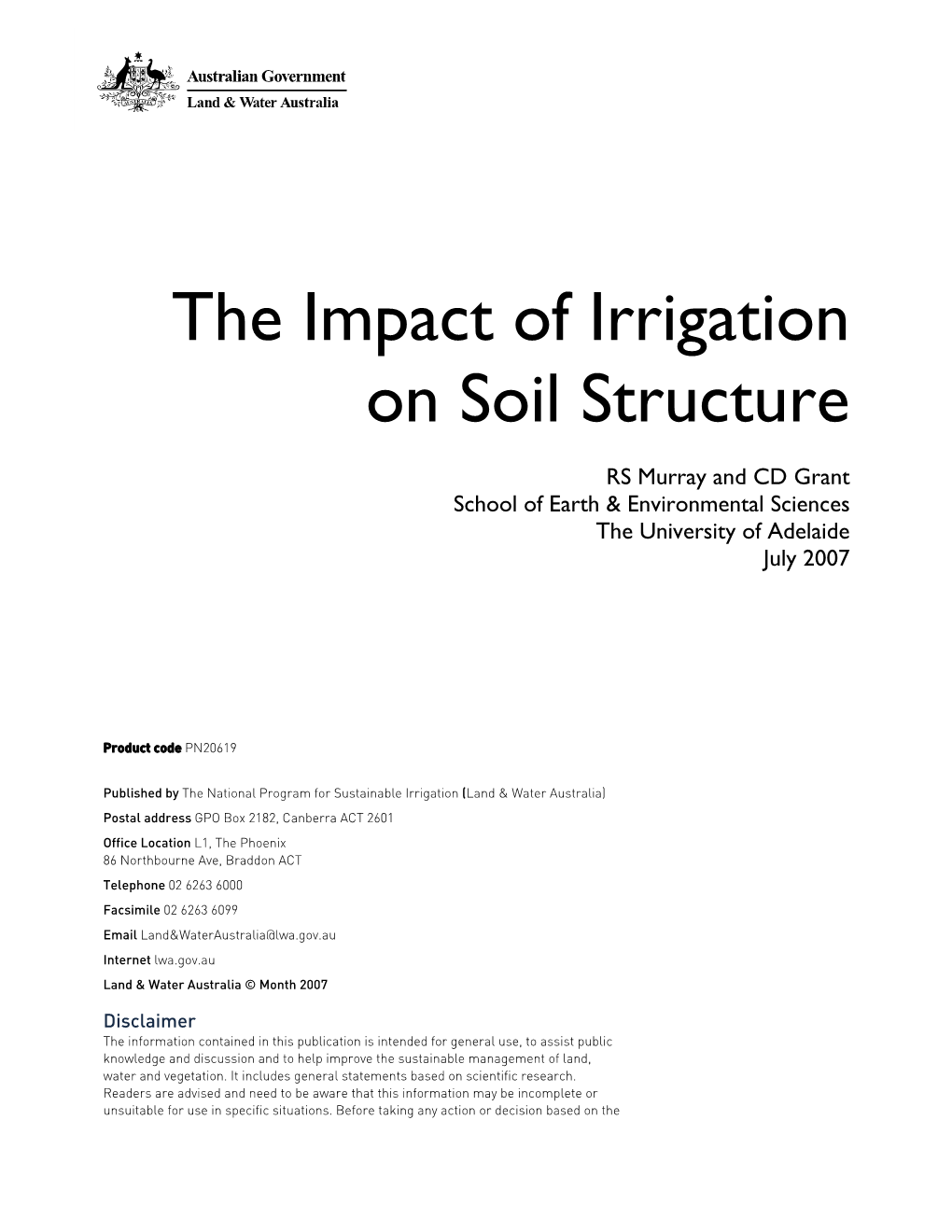 The Impact of Irrigation on Soil Structure