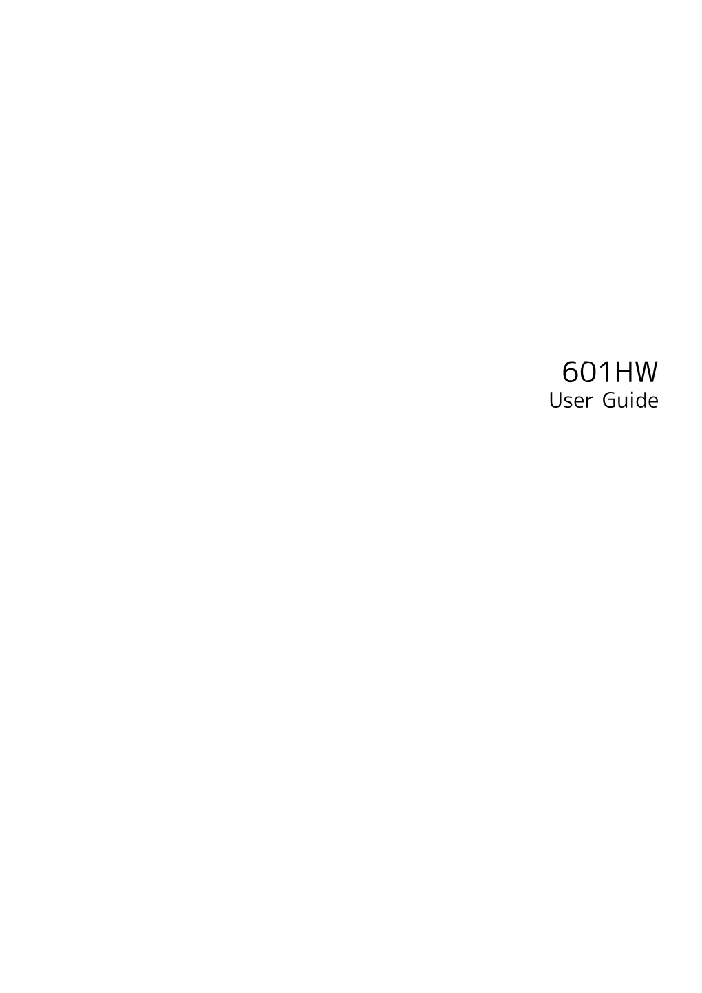 601HW User Guide