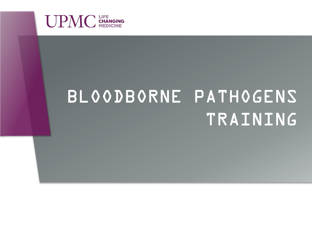 Bloodborne Pathogens Training