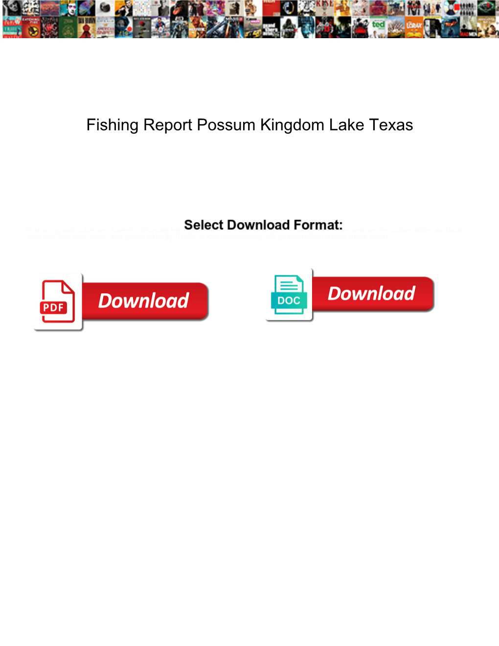 Fishing Report Possum Kingdom Lake Texas