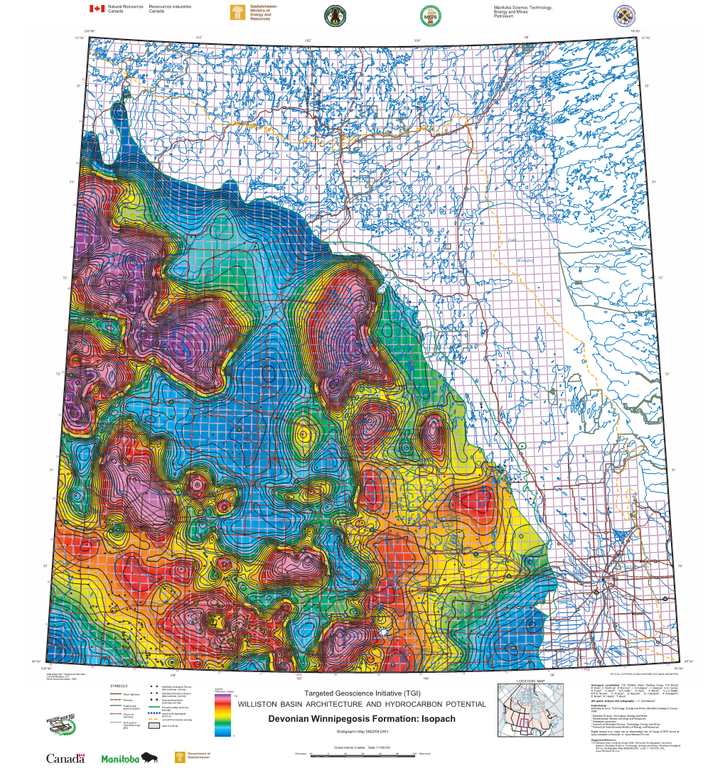 Devonian Winnipegosis Formation: Isopach