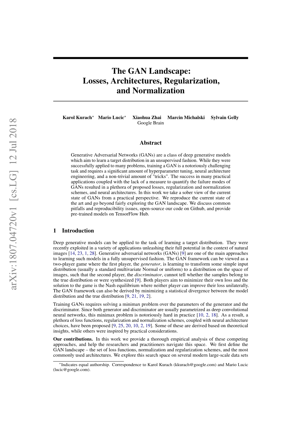 The GAN Landscape: Losses, Architectures, Regularization, and Normalization