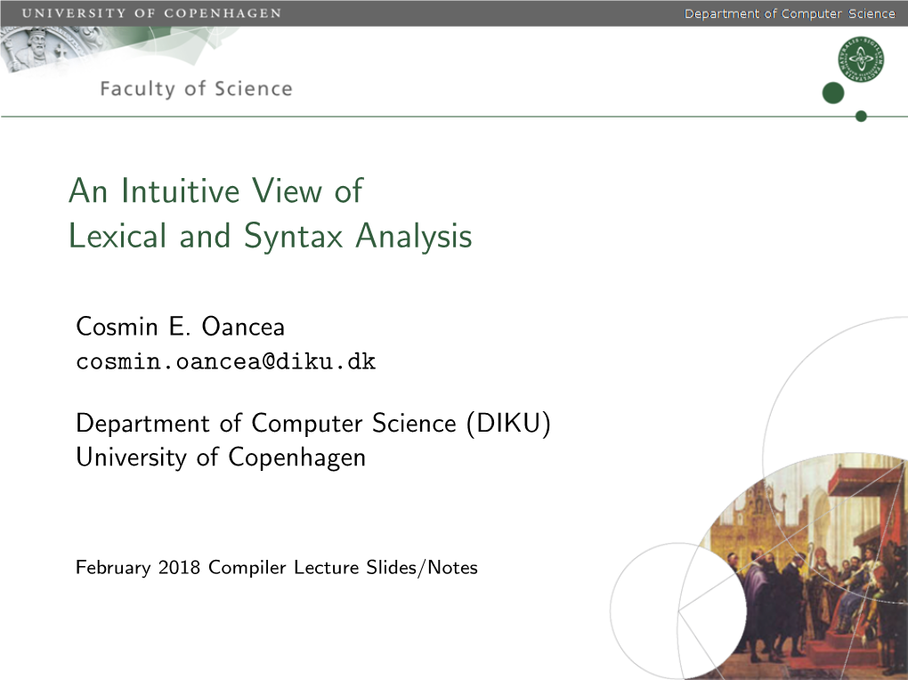 An Intuitive View of Lexical and Syntax Analysis