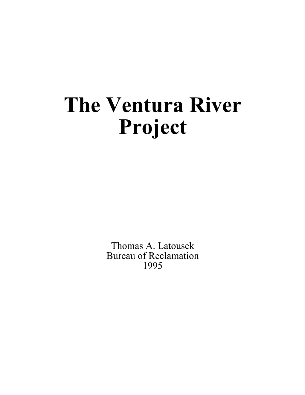 Ventura River Project History