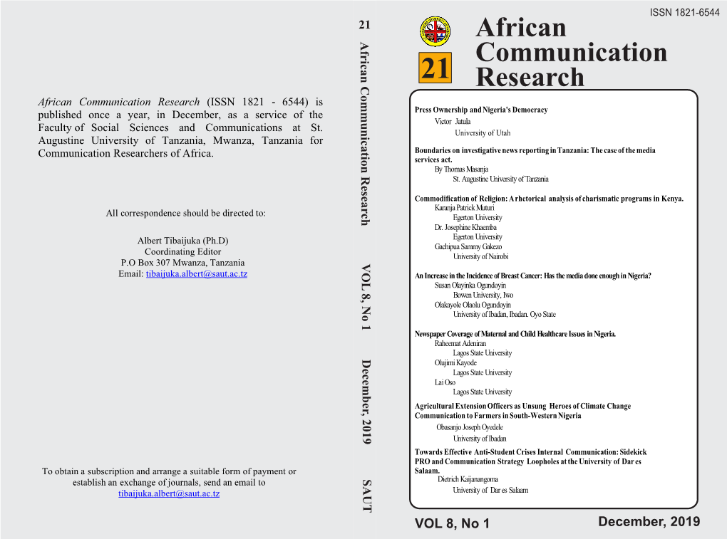 African Communication Research