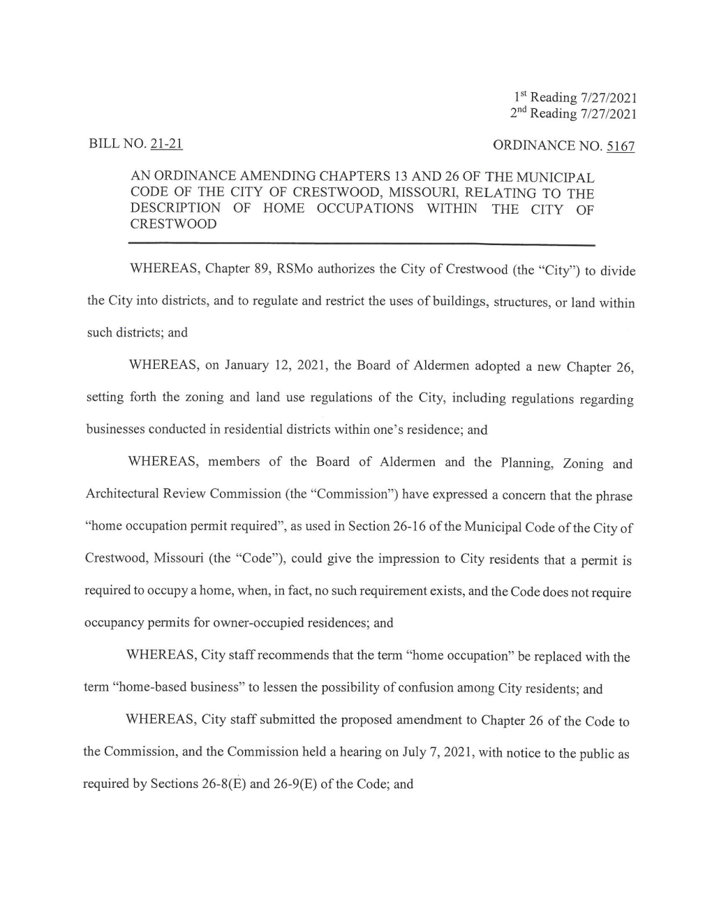 Home Occupation Permit Required", As Used in Section 26- 16 of the Municipal Code Ofthe City Of