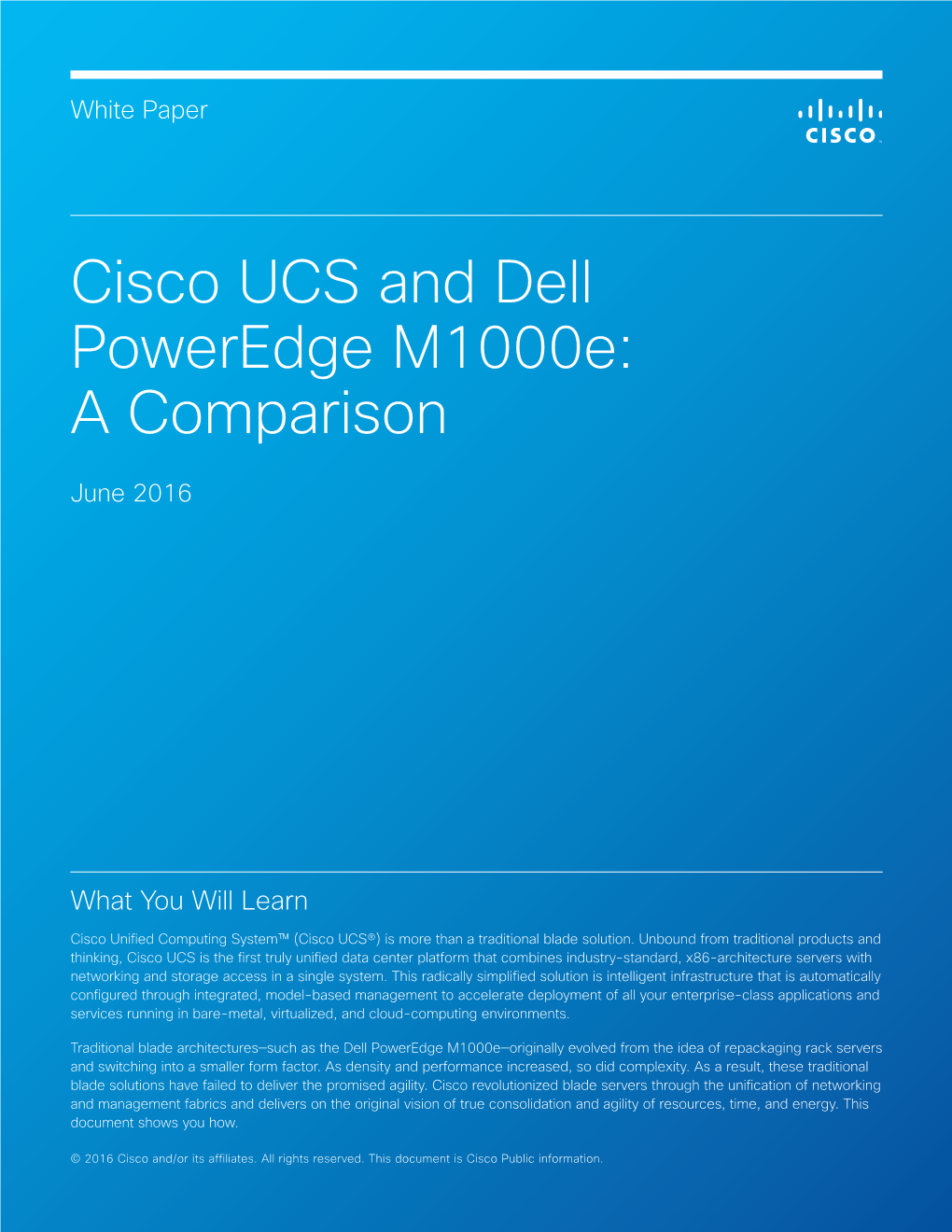 Cisco UCS and Dell Poweredge 1000E: a Comparison (White Paper)