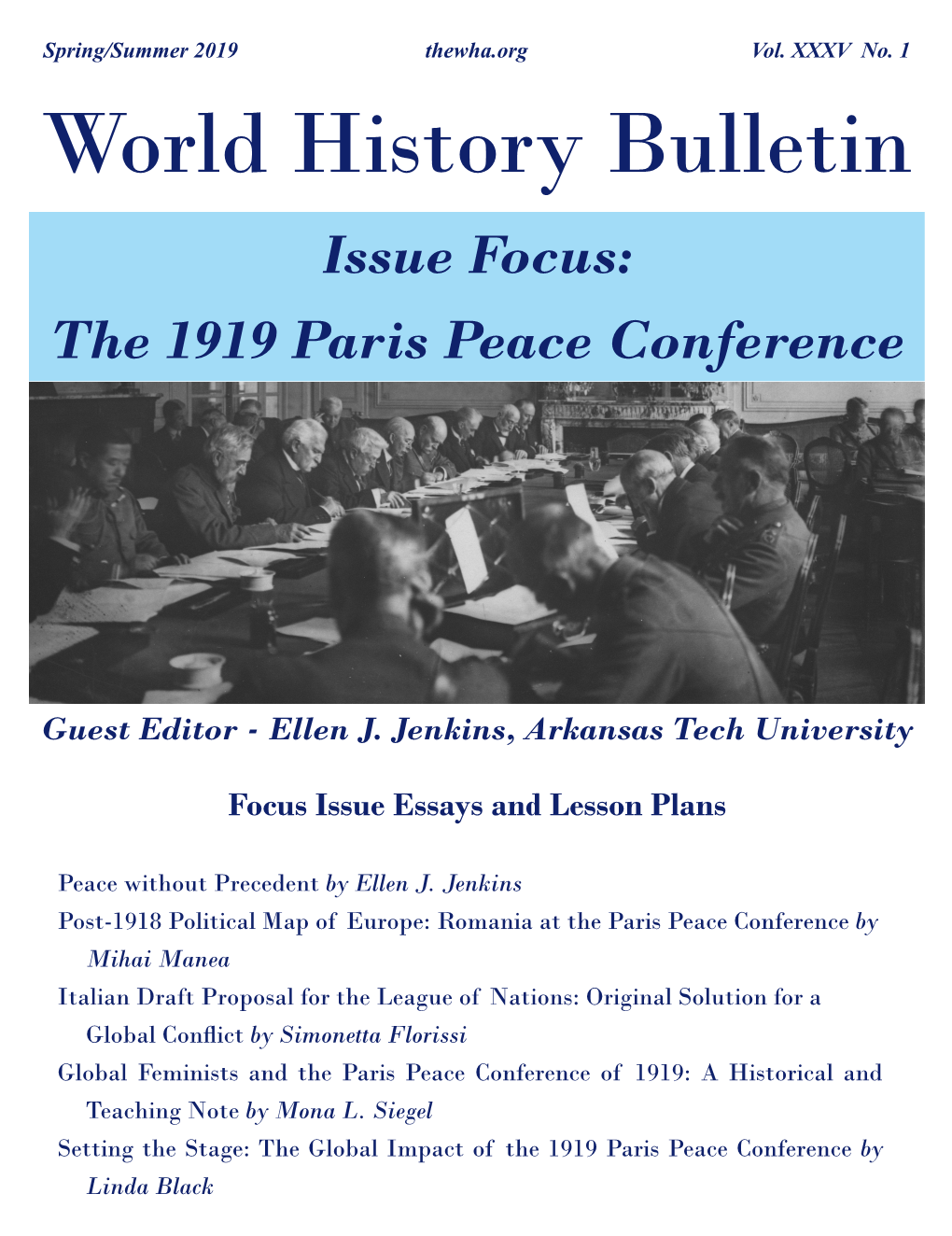 World History Bulletin Issue Focus: the 1919 Paris Peace Conference