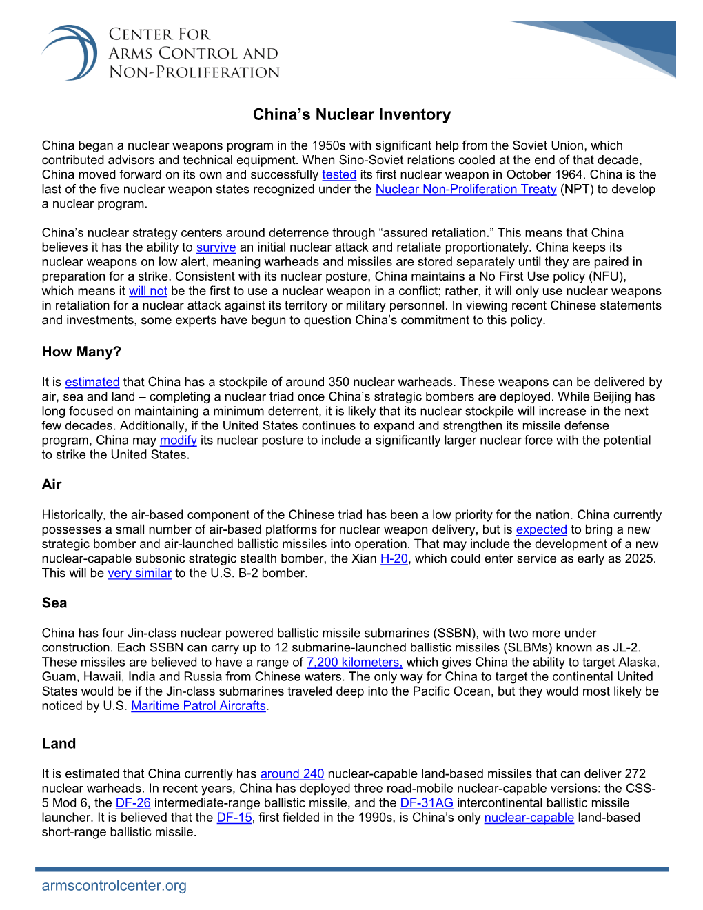 China's Nuclear Inventory