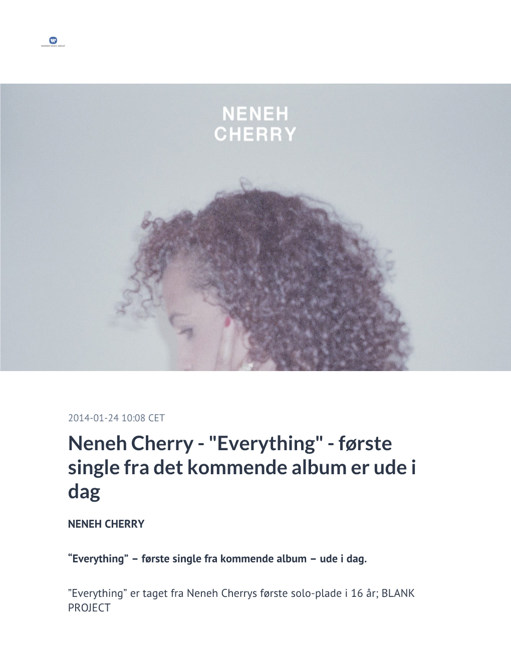 Neneh Cherry - "Everything" - Første Single Fra Det Kommende Album Er Ude I Dag