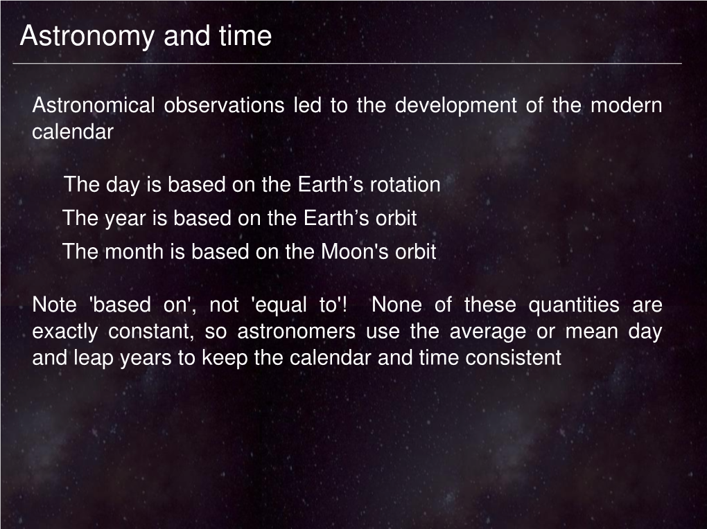 Astronomy and Time