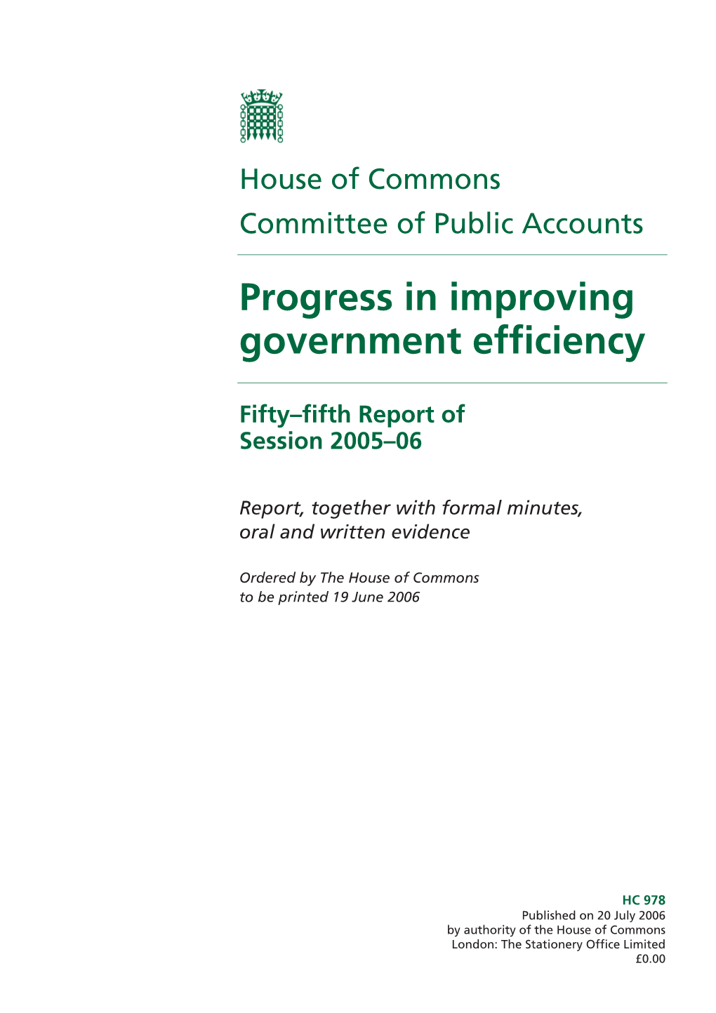 Progress in Improving Government Efficiency