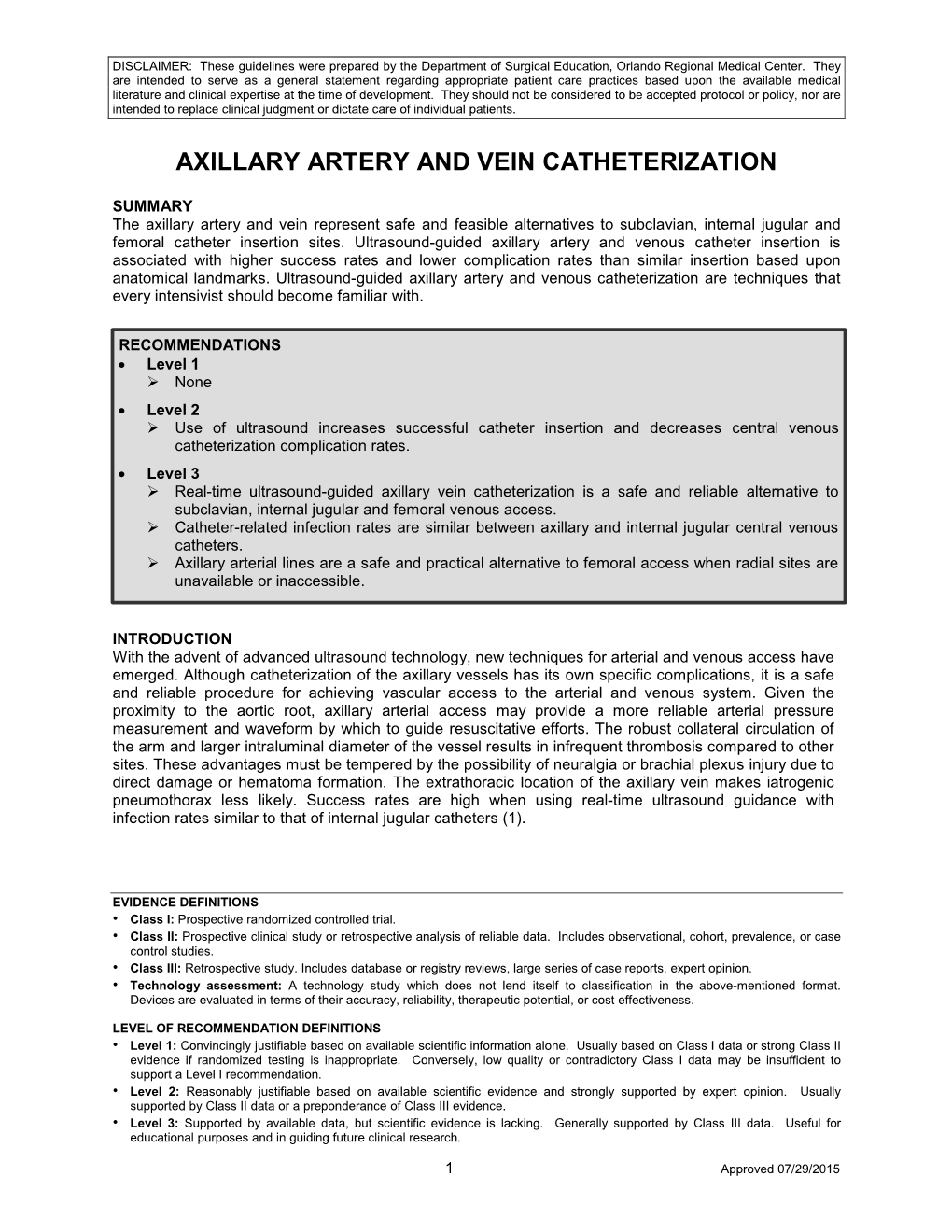 Axillary Artery and Vein Catheterization