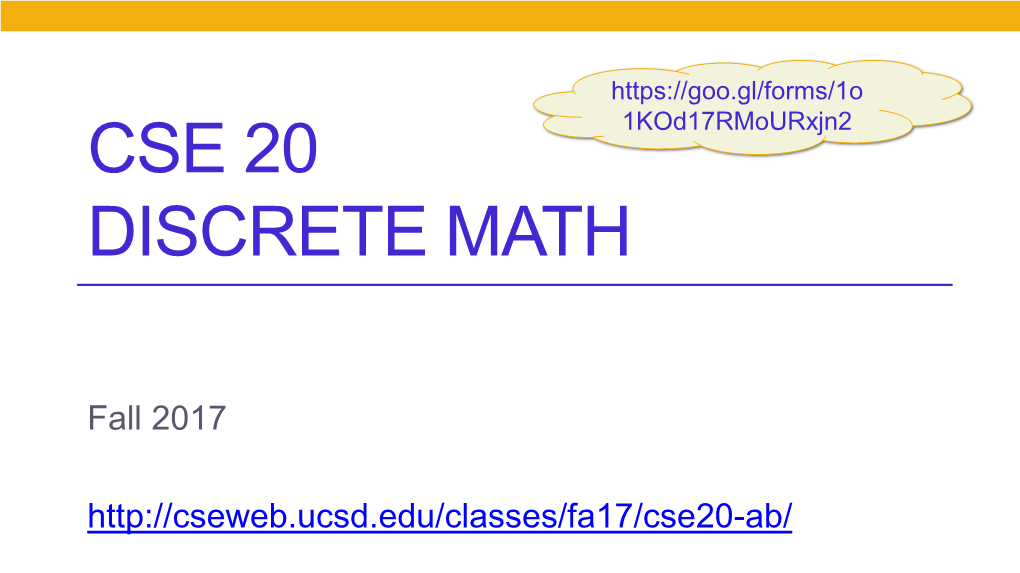 CSE 20 Discrete Math