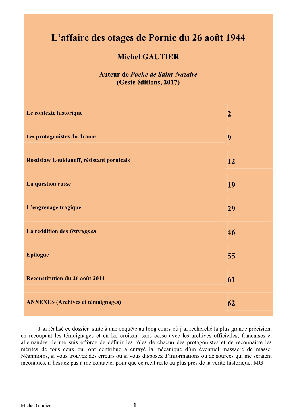 L'affaire Des Otages De Pornic Du 26 Août 1944