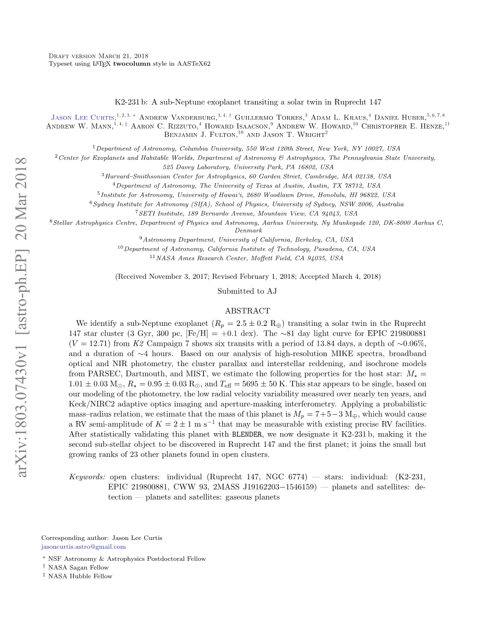 K2-231 B: a Sub-Neptune Exoplanet Transiting a Solar Twin in Ruprecht 147