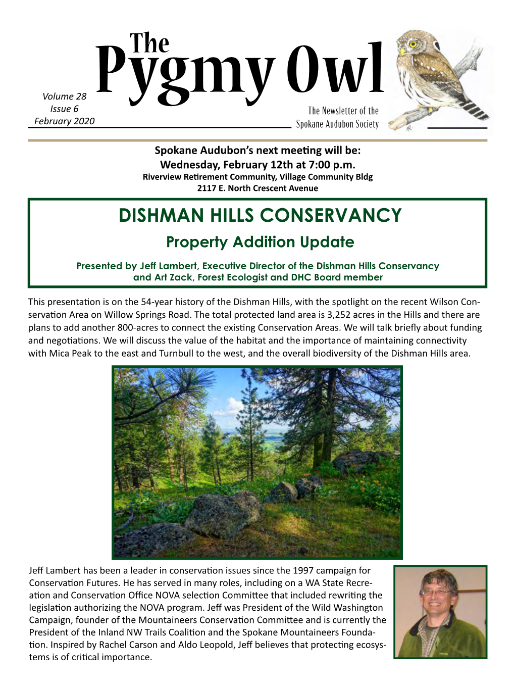 DISHMAN HILLS CONSERVANCY Property Addition Update