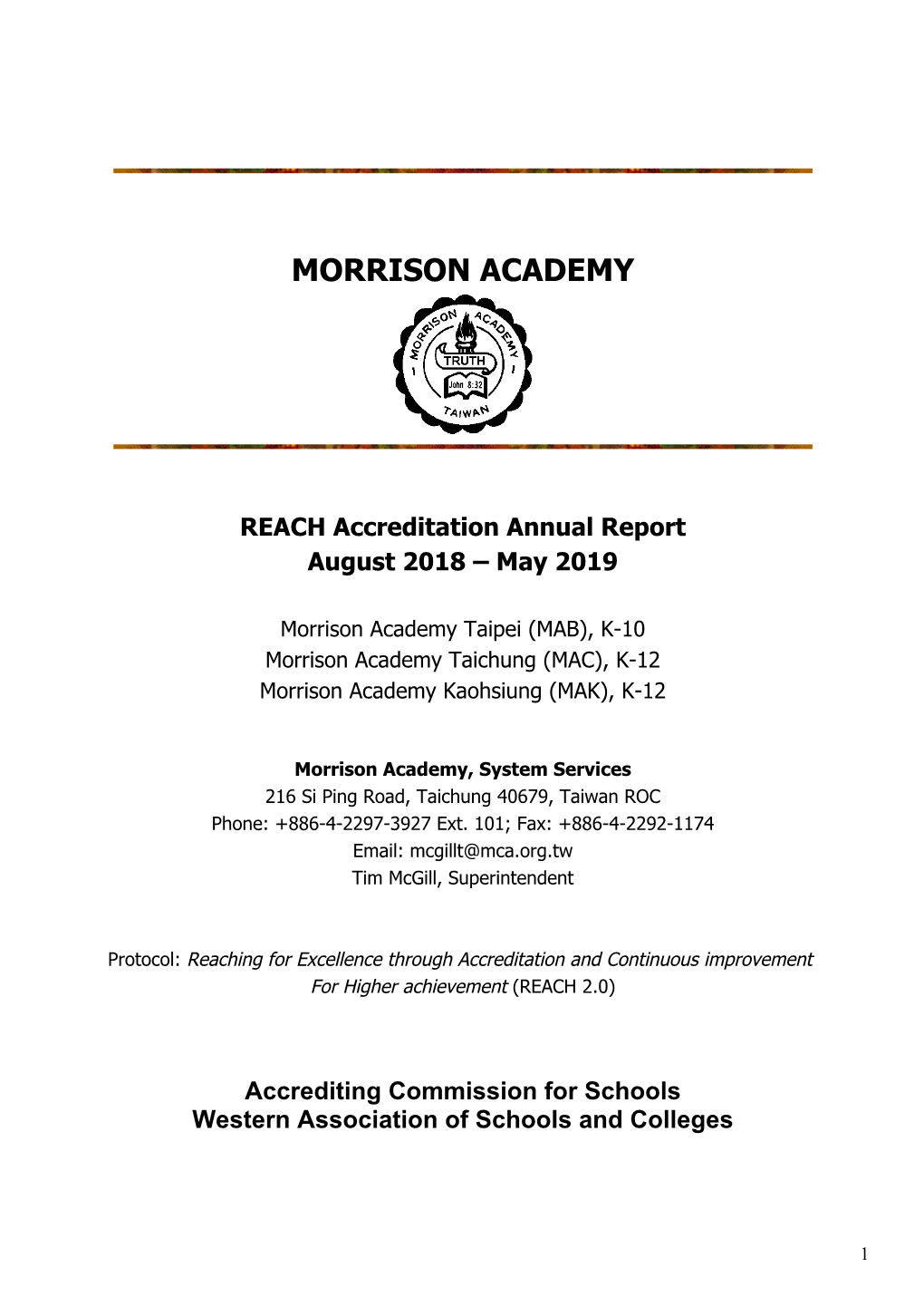 2018-19 Accreditation Annual Report