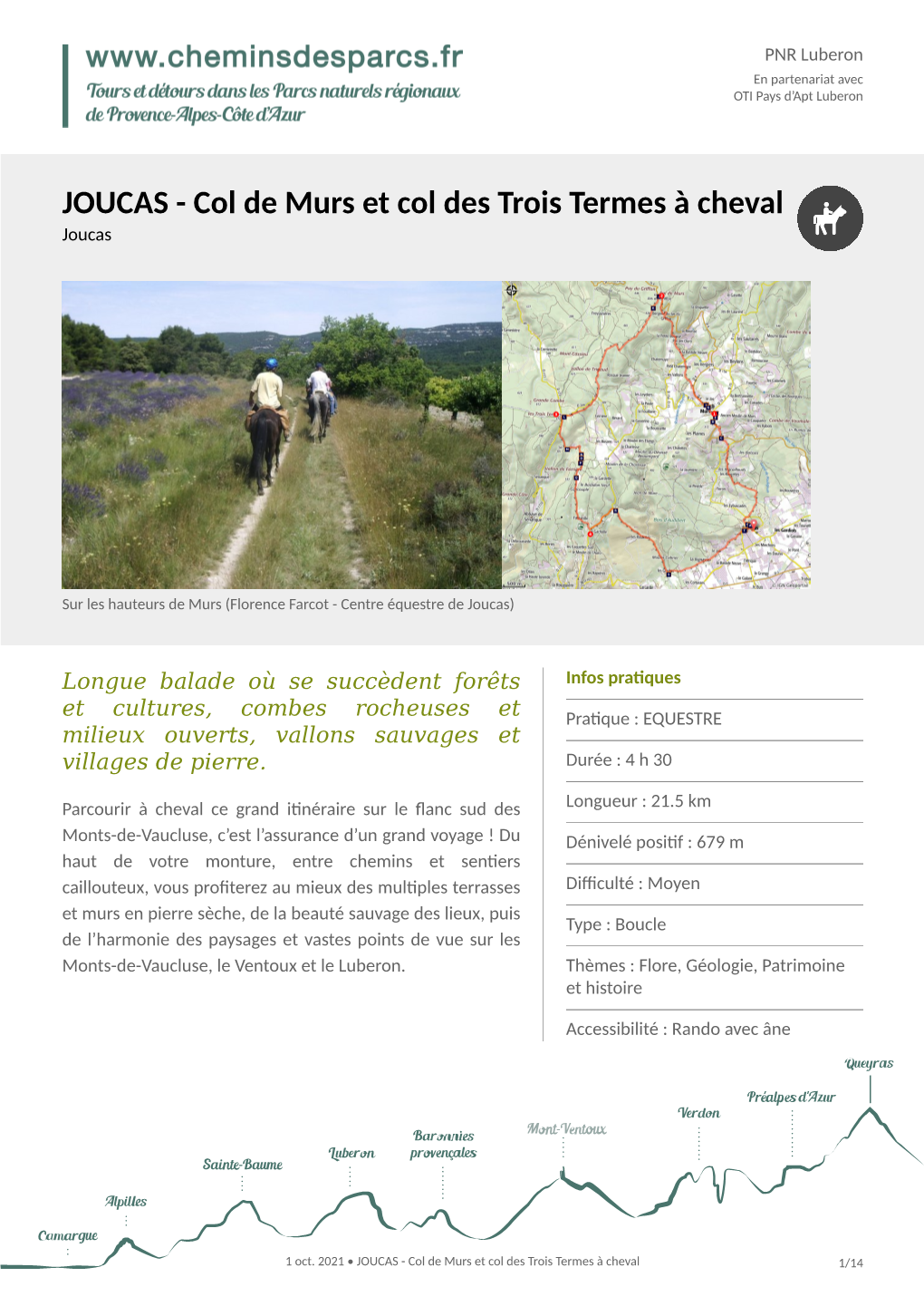 JOUCAS - Col De Murs Et Col Des Trois Termes À Cheval Joucas