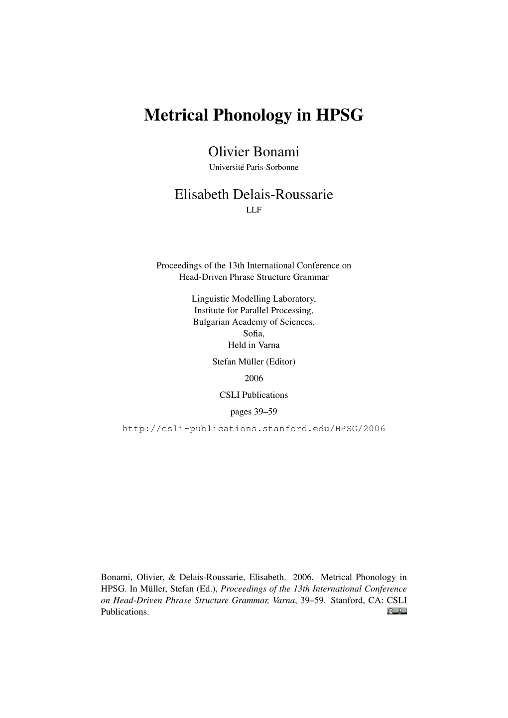 Metrical Phonology in HPSG