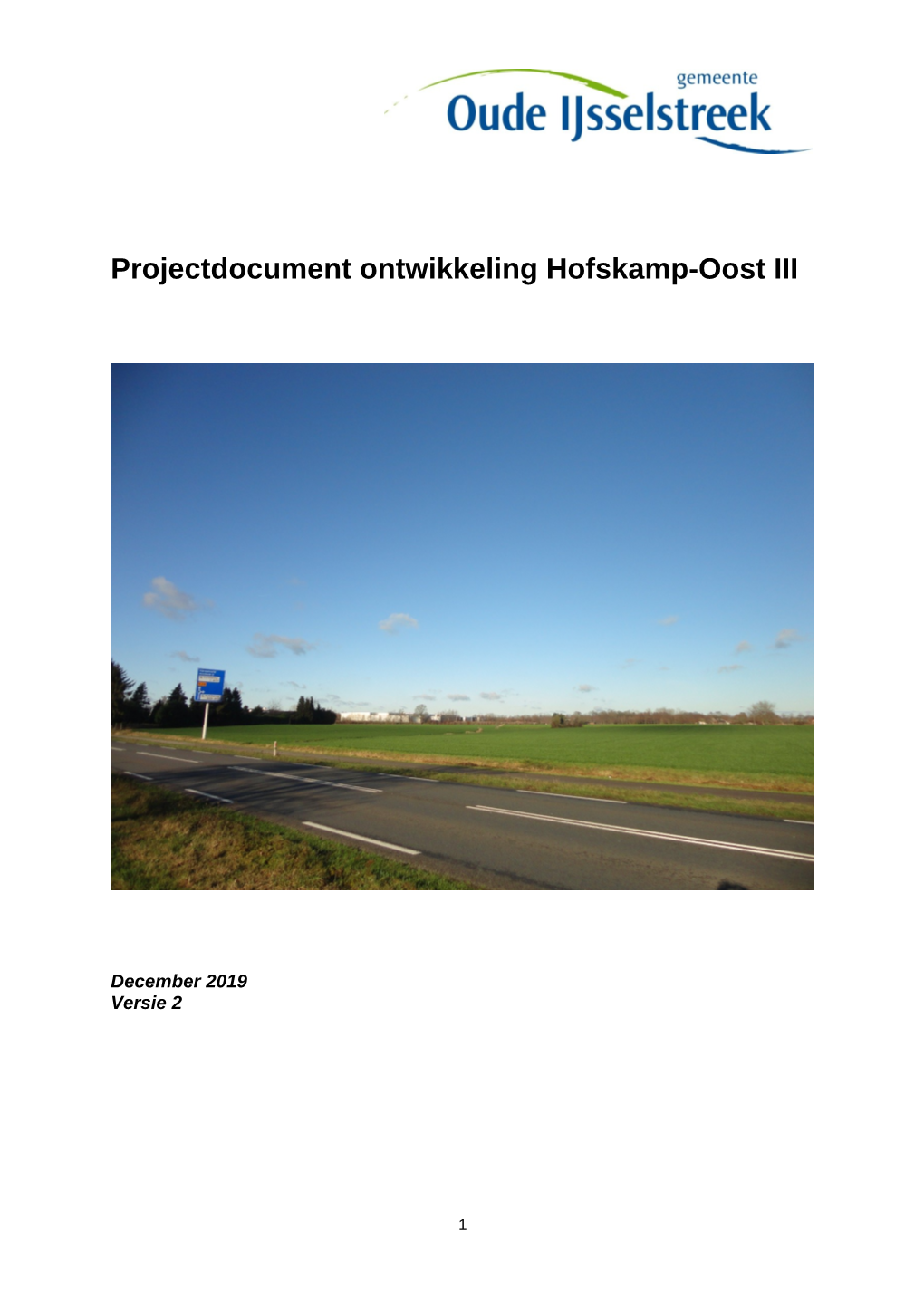 Projectdocument Ontwikkeling Hofskamp-Oost III