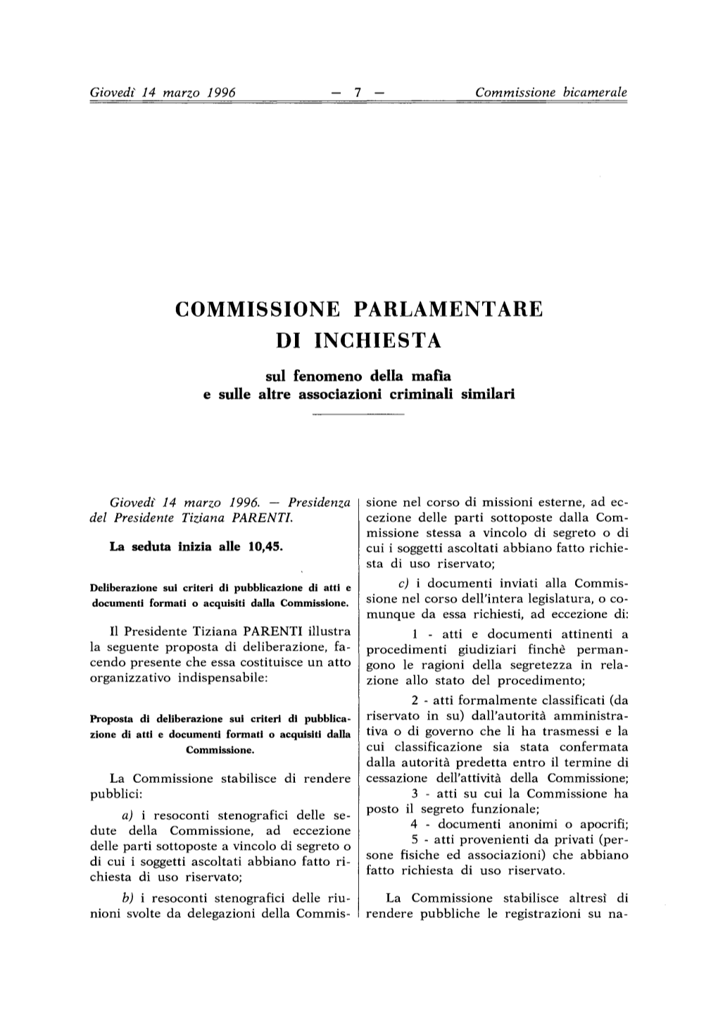 Commissione Parlamentare Di Inchiesta