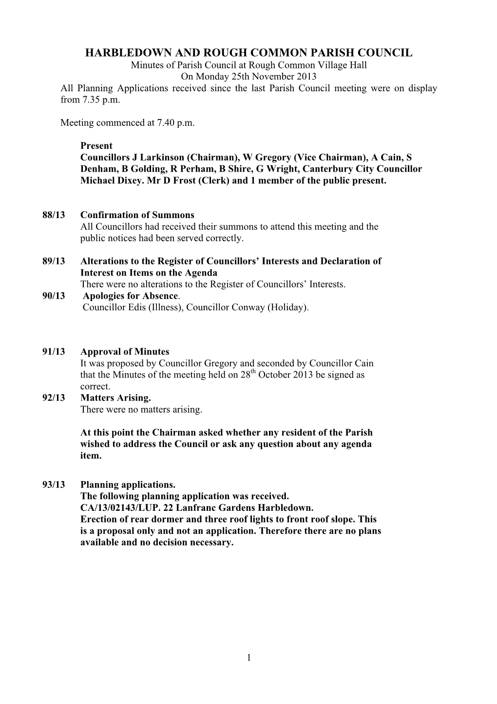 Harbledown and Rough Common Parish Council