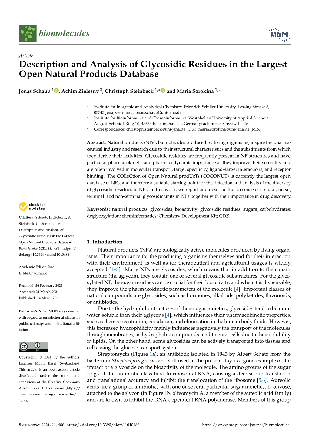 Description and Analysis of Glycosidic Residues in the Largest Open Natural Products Database