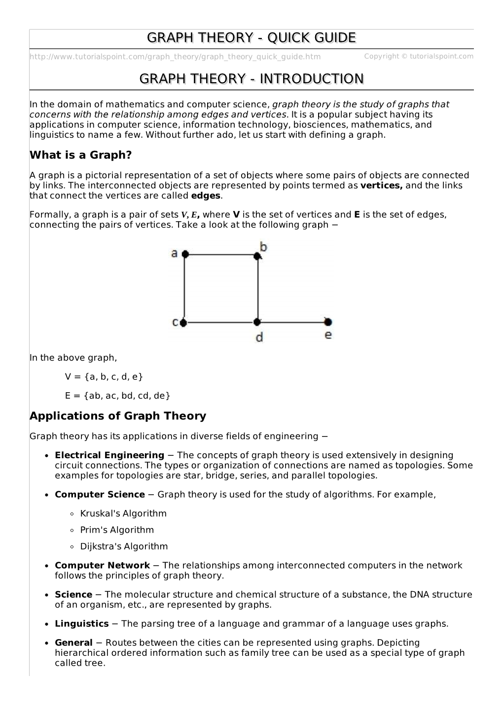 Graph Theory Is the Study of Graphs That Concerns with the Relationship Among Edges and Vertices