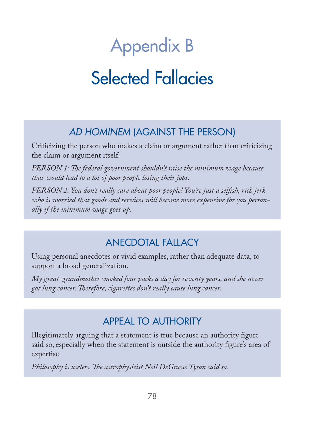 Appendix B Selected Fallacies