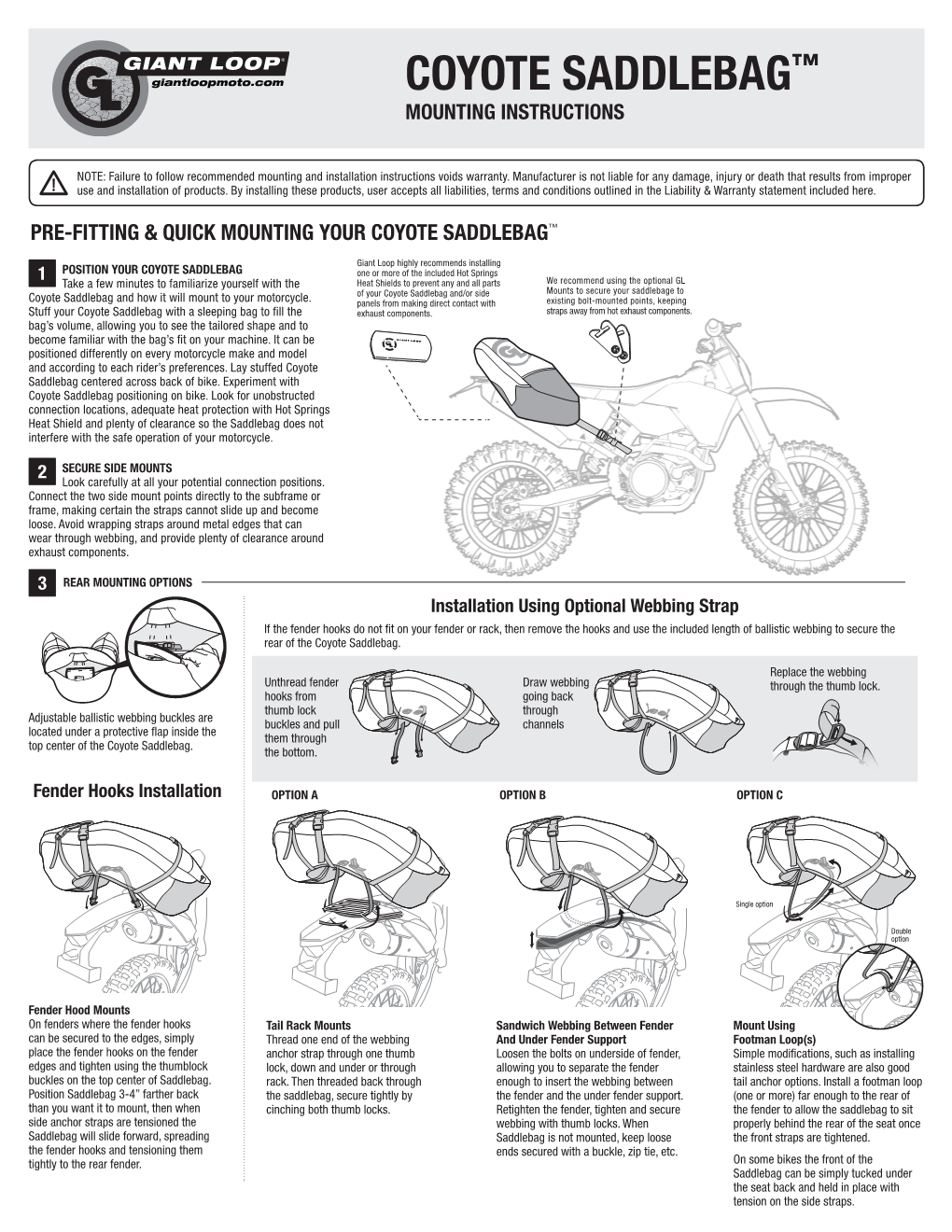 Coyote Saddlebag™ Mounting Instructions