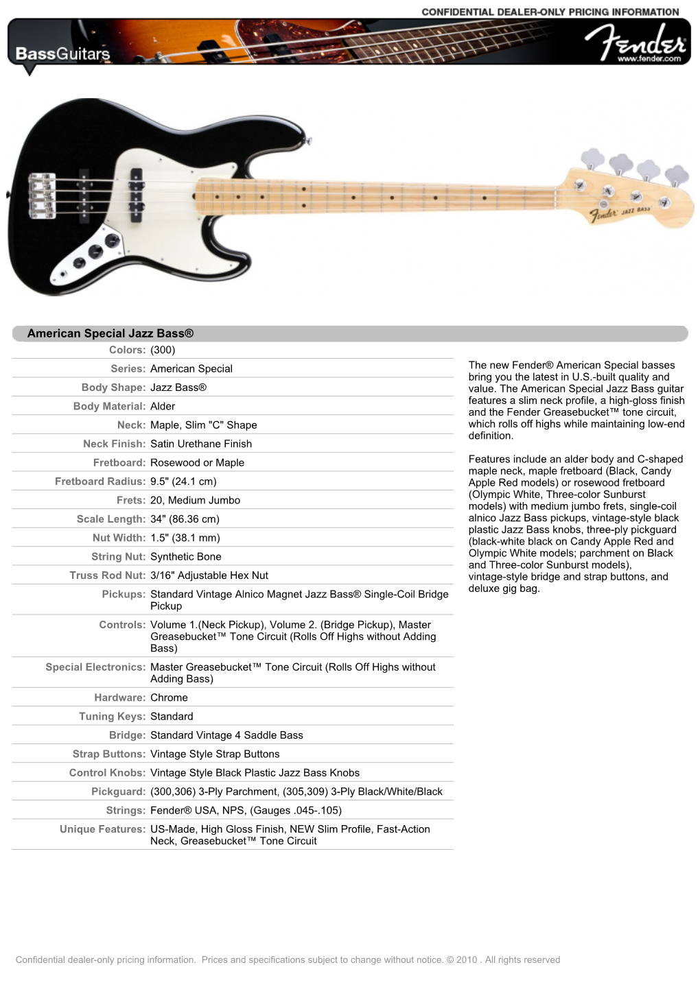 American Special Jazz Bass®