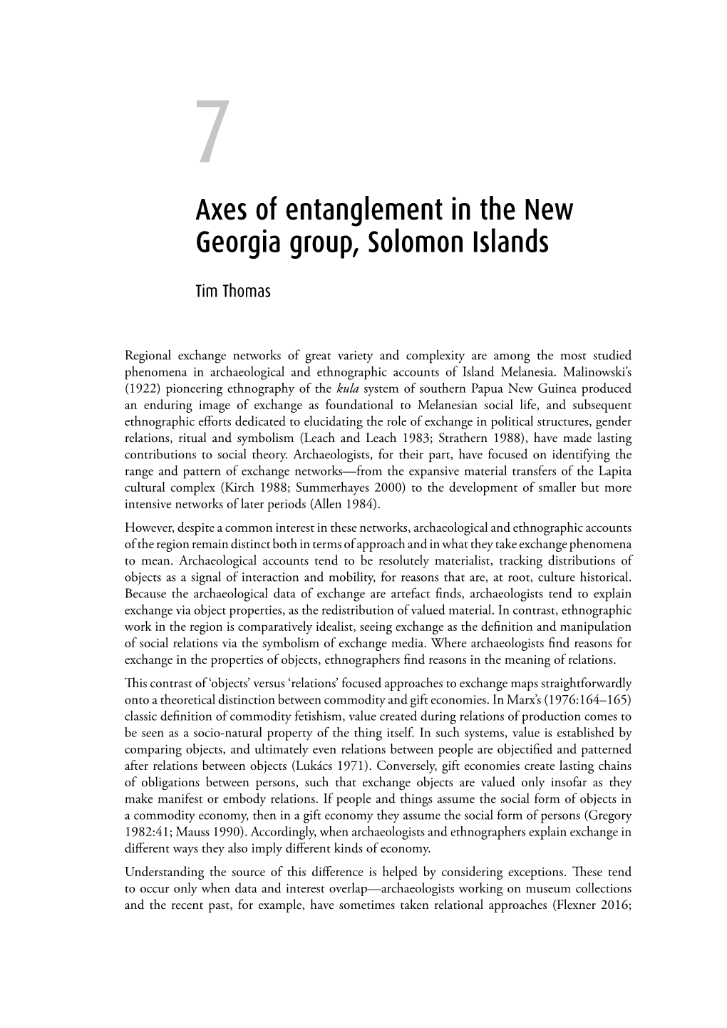 7. Axes of Entanglement in the New Georgia Group, Solomon Islands 105