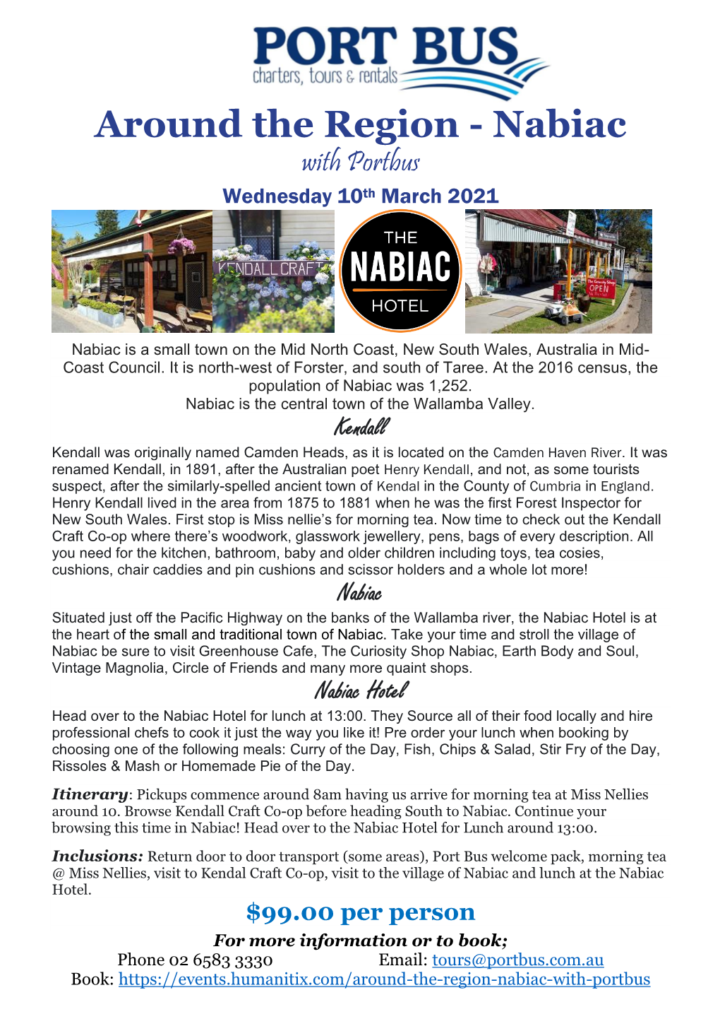 Around the Region - Nabiac with Portbus Wednesday 10Th March 2021