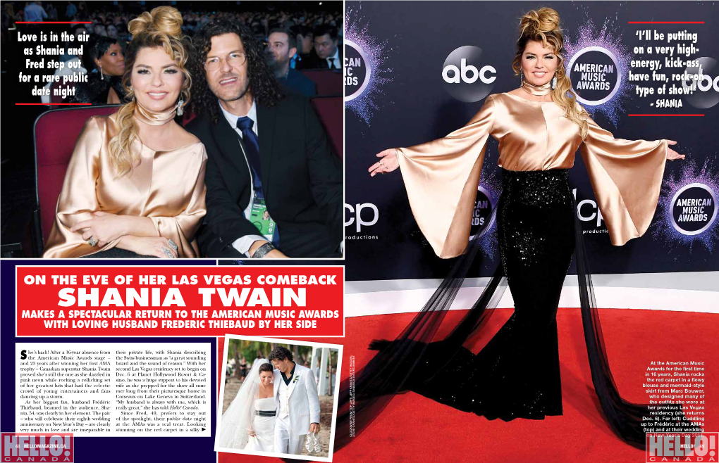 Shania Twain Makes a Spectacular Return to the American Music Awards with Loving Husband Frederic Thiebaud by Her Side