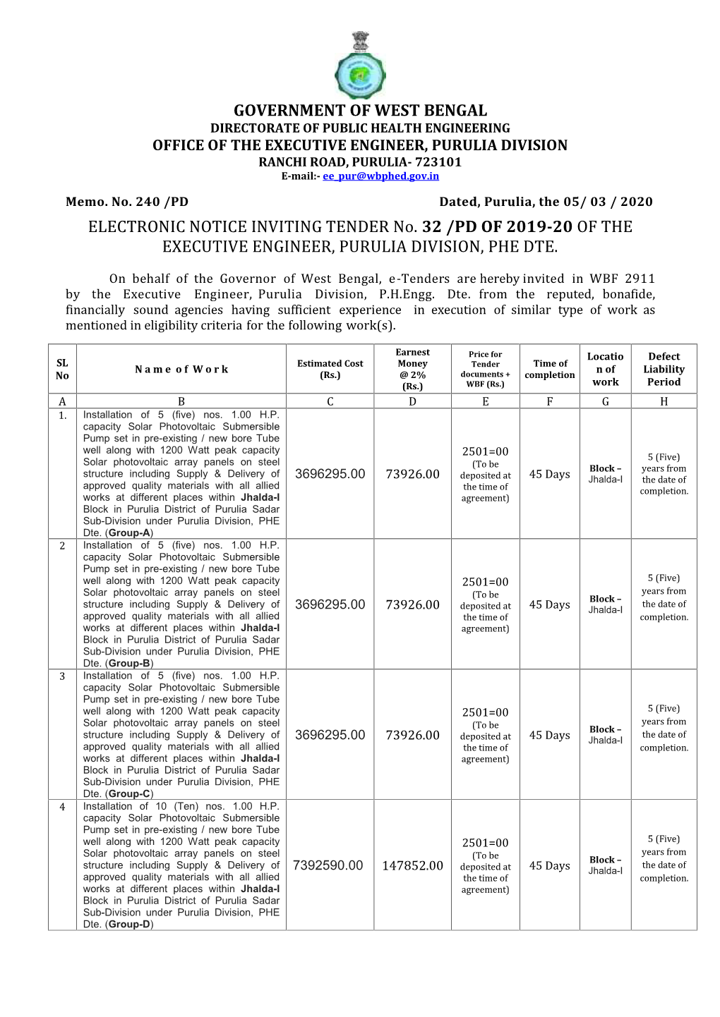 Government of West Bengal Electronic