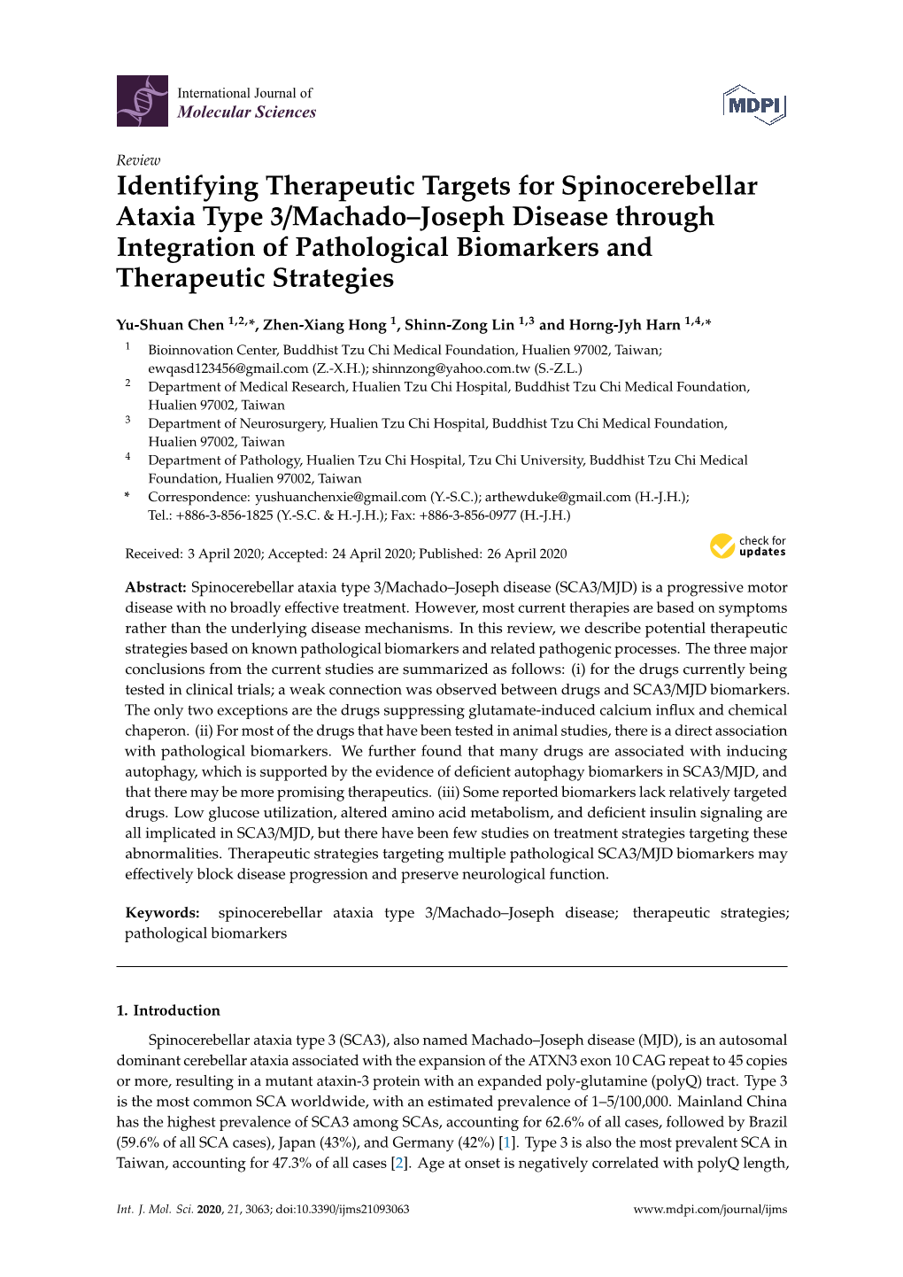 Identifying Therapeutic Targets for Spinocerebellar Ataxia Type 3/Machado–Joseph Disease Through Integration of Pathological Biomarkers and Therapeutic Strategies