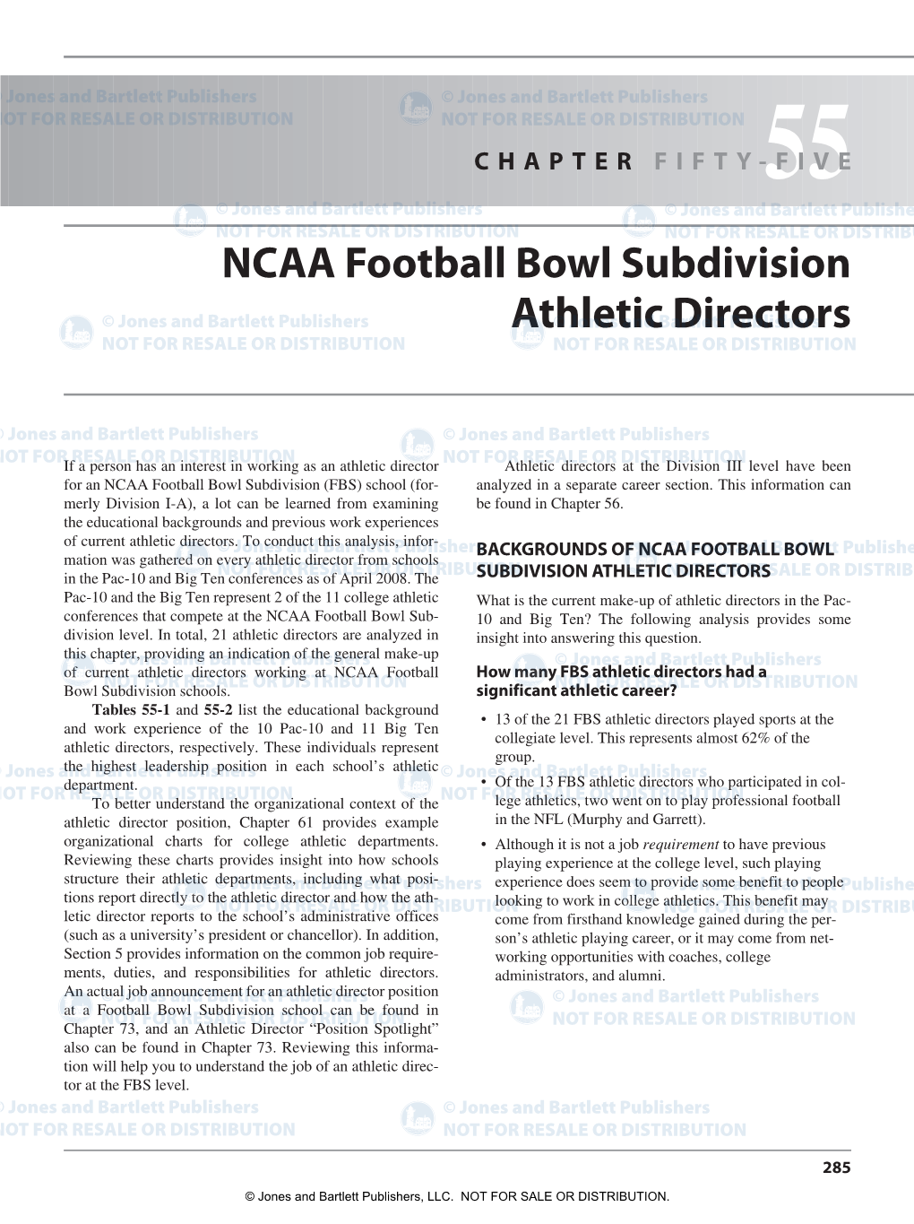 NCAA Football Bowl Subdivision Athletic Directors