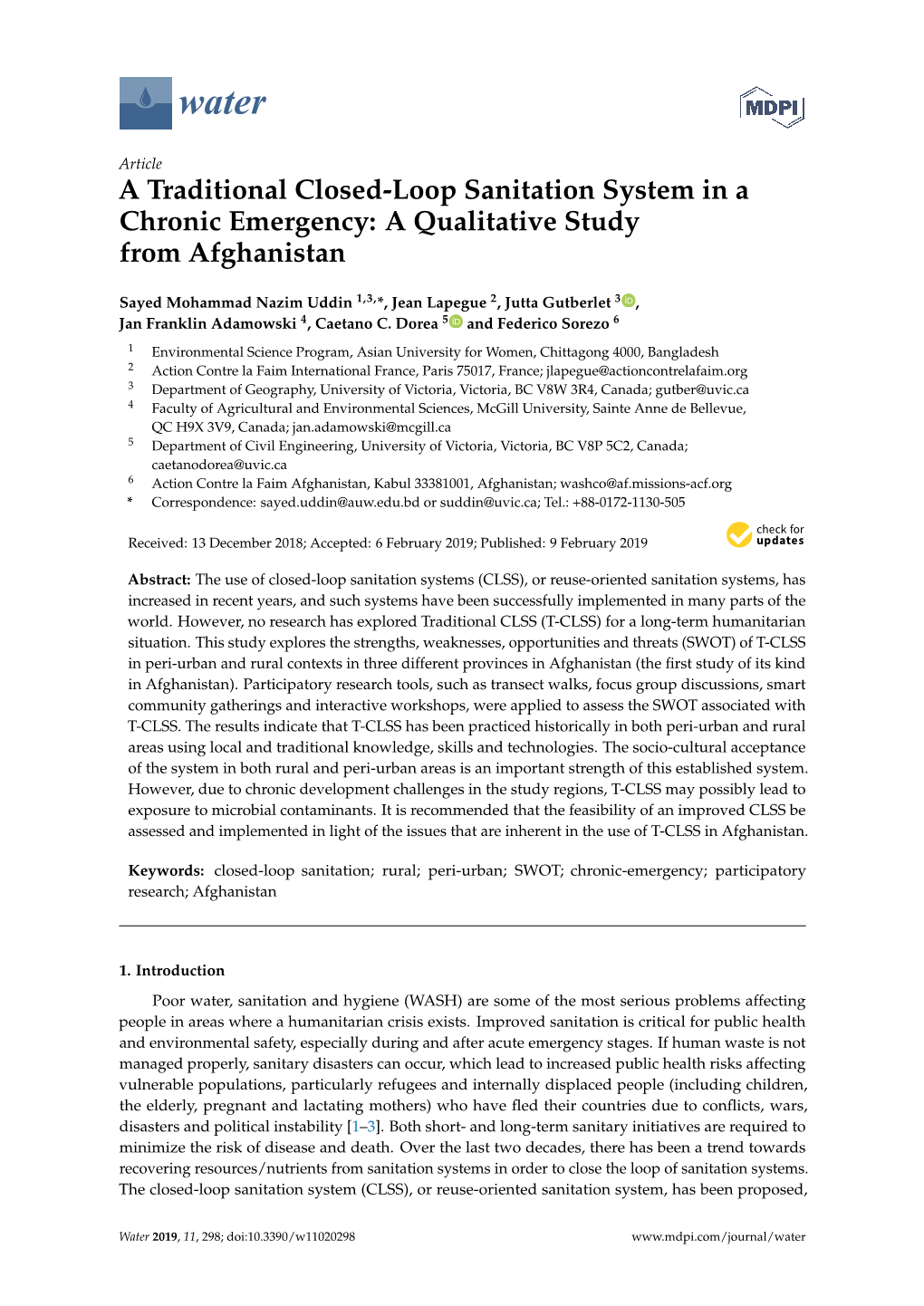 A Traditional Closed-Loop Sanitation System in a Chronic Emergency: a Qualitative Study from Afghanistan