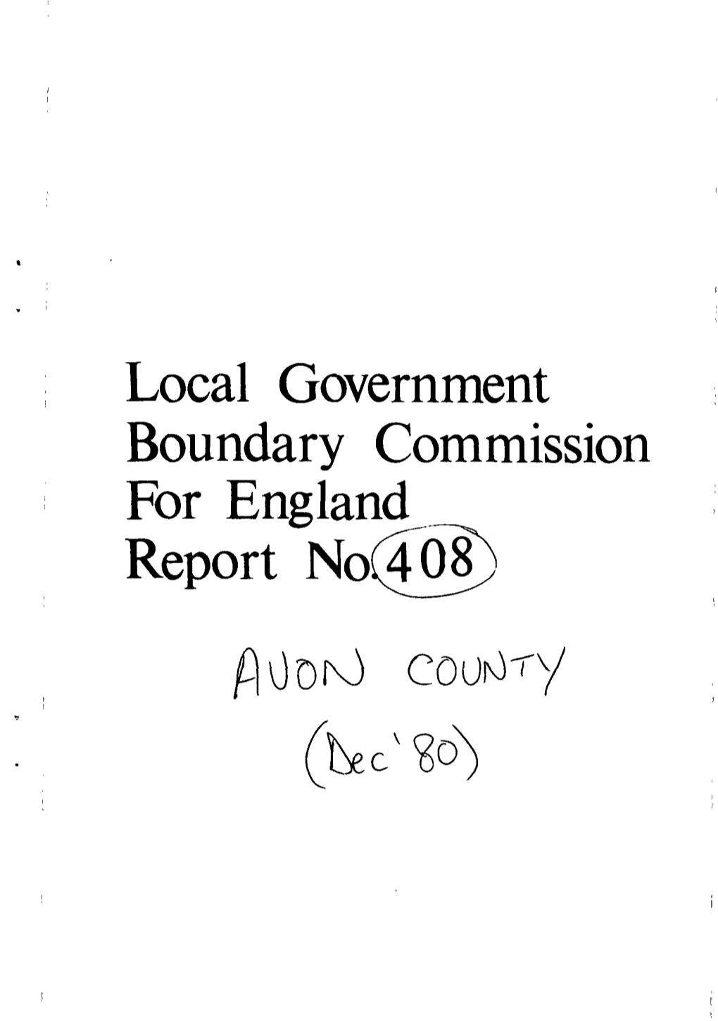 Local Government Boundary Commission for England Report No(408