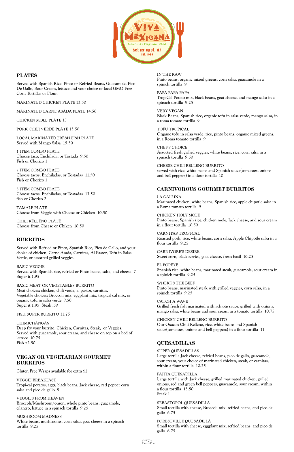 Vivamexicana Menu.Pdf