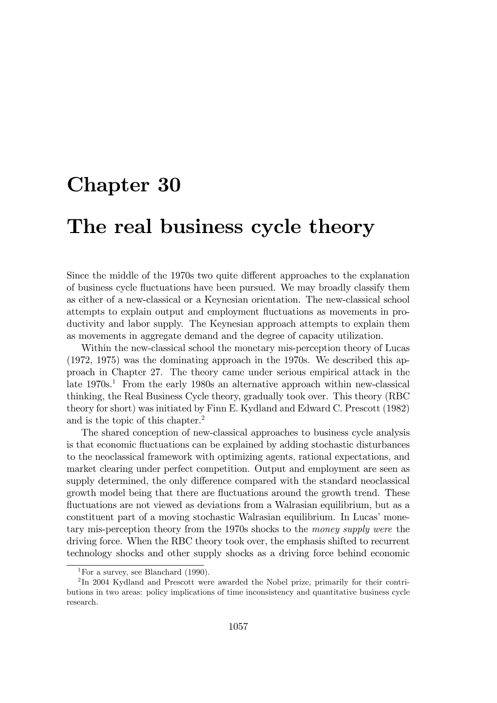 Chapter 30 the Real Business Cycle Theory