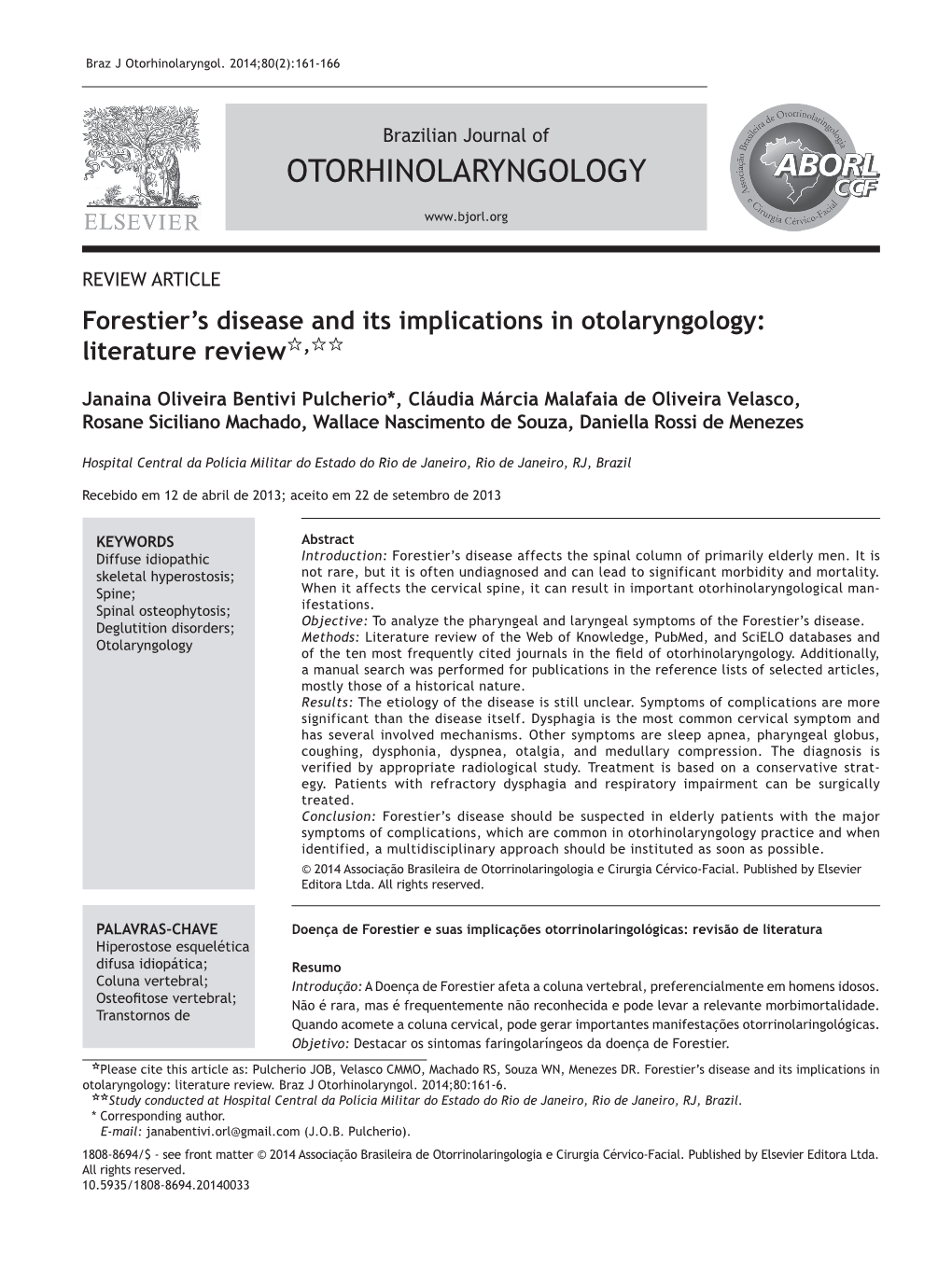 Forestier's Disease and Its Implications in Otolaryngology