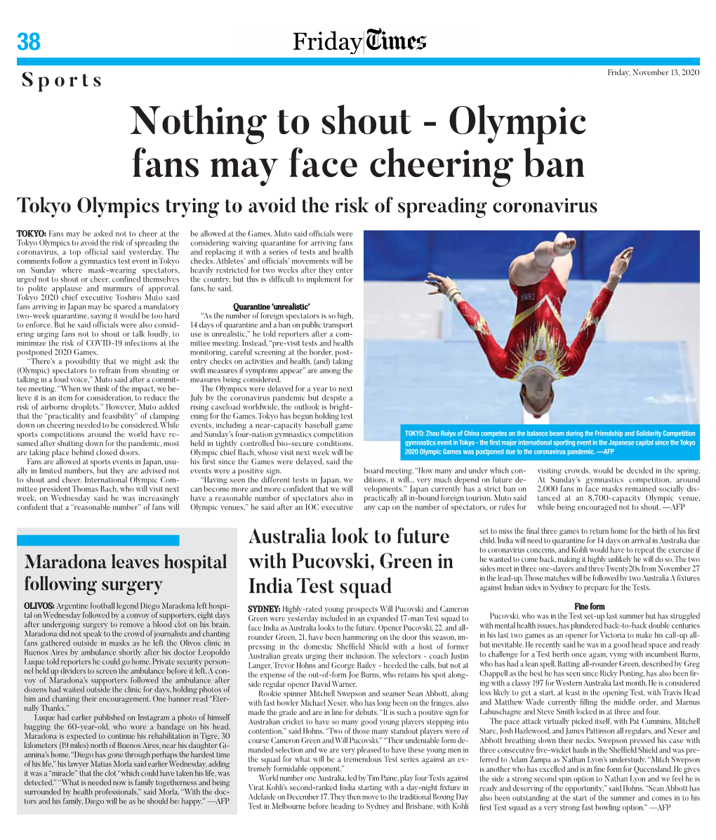 Nothing to Shout - Olympic Fans May Face Cheering Ban Tokyo Olympics Trying to Avoid the Risk of Spreading Coronavirus