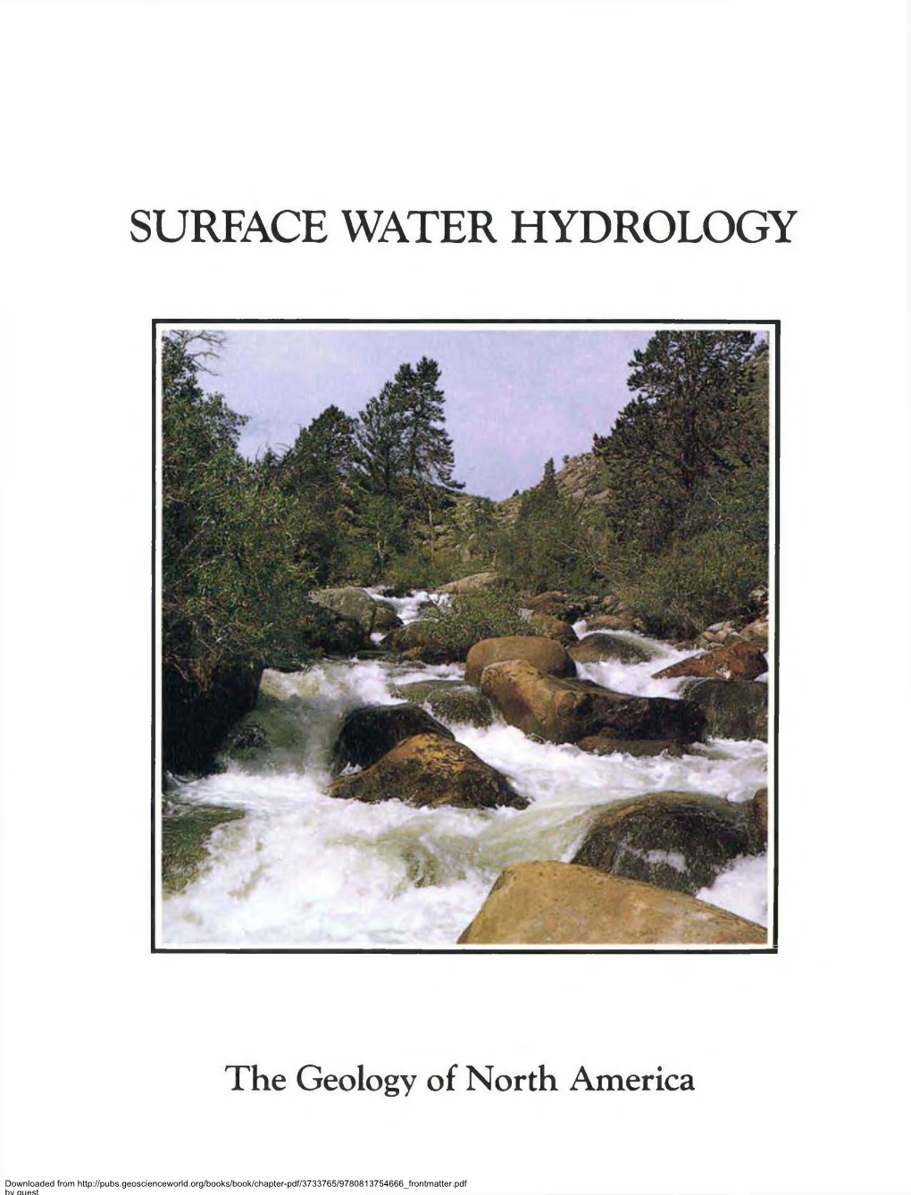 Surface Water Hydrology